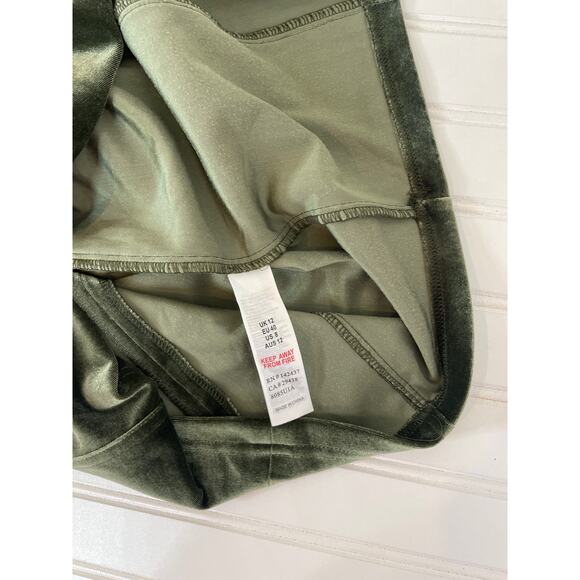 ASOS Paper Dolls Cap Sleeve Velvet Pencil Dress Front Slit Size 8 Petite - Picture 5 of 7